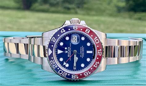 rolex pepsi white gold vs steel|gmt master 2 white gold.